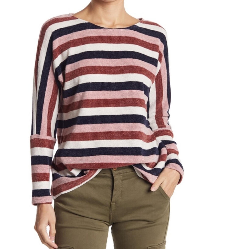 Chenault Striped Chanille Pullover Sweater